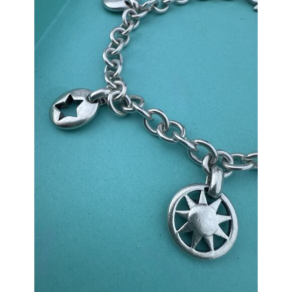 Tiffany & Co. Silver Sun Moon Star Heart Horseshoe Charm Bracelet XXL 9.5” RARE - Picture 3 of 9